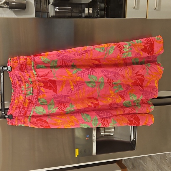 💕SKIES ARE BLUE💕 Tropical Print Skirt ~ Pretty In Pink Large L NWT - Picture 6 of 12